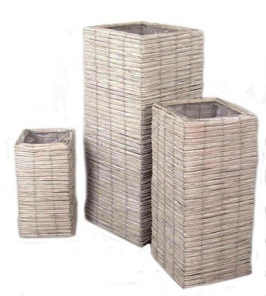Set de maceteros de mimbre